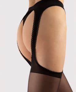 Strømpebukser i farven sort med indbygget hofteholder.