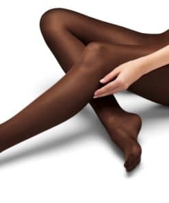 High shine strømpebukser som er ekstra glatte og blanke i brun.