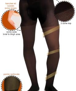 Sorte strømpebukser med let support til mænd.